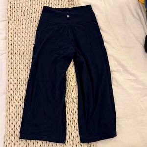 Navy Blue Align Cropped Culotte Pants
